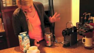 Nespresso Aeroccino Plus Frother Review Frothing Almond Milk [upl. by Udell]