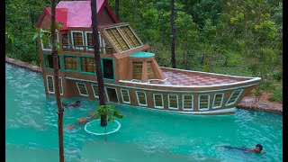 Awesome Build Three Story Boat Villa House amp Beautiful Swimming Pool [upl. by Terry324]