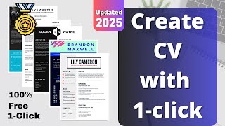 How to create CV  Free CV templates  Create CV free Online [upl. by Armington]