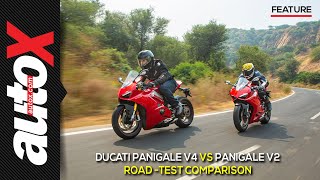 Ducati Panigale V4 vs Panigale V2  Road Test  Comparison  autoX [upl. by Niriam]