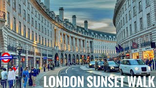 England Central London Sunset Walk  Relaxing Walking tour in West End London 4K HDR [upl. by Reace437]