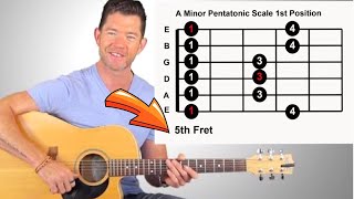 The A Minor Pentatonic Scale  Beginner Guitar Lesson [upl. by Zorine]