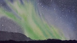 How to Paint an Aurora Borealis  Northern Lights  In Watercolor [upl. by Rizika]