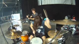 Mark Mironov of Betraying The Martyrs drumming at HELLFEST 2012 [upl. by Scharf177]