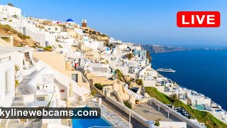 🔴 Recorded live footage webcam from Santorini  Greece [upl. by Bunny]