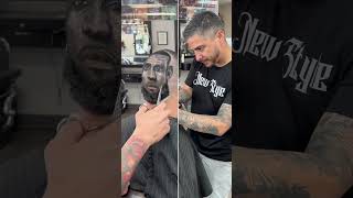 Barber Gives Basketball Fan LeBron James Portrait Haircut [upl. by Nortal]