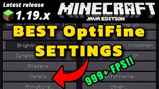 Minecraft Java 119 Best Optimal OptiFine Settings for More FPS Boost Performance Settings [upl. by Assina142]