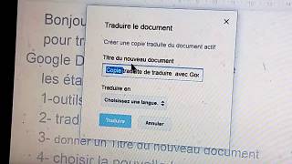 GOOGLE DOCS TUTO COMMENT TRADUIRE UN DOCUMENT DE GOOGLE DOCS [upl. by Kilian]