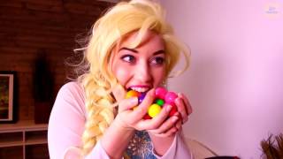 Frozen Elsa amp Spiderman vs Evil Queen Elsa Gets a Gummy Joker Tongue Superhero Fun in Real Life [upl. by Wilone]