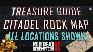 RDR2 Online  All Citadel Rock Treasure Map Locations  Red Dead Online 2 [upl. by Ursala]